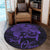 Hawaii Turtle Ohana Hibiscus Poly Round Carpet - Purple - AH - Polynesian Pride