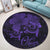 Hawaii Turtle Ohana Hibiscus Poly Round Carpet - Purple - AH - Polynesian Pride