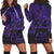 Hawaii Turtle Ohana Hibiscus Poly Hoodie Dress - Purple - AH Black - Polynesian Pride