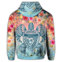 Hawaii Turtle Ohana Stary Night Hibiscus Zip Hoodie - Polynesian Pride