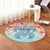 Hawaii Turtle Ohana Stary Night Hibiscus Round Carpet - AH - Polynesian Pride