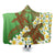 Hawaii Turtle Plumeria Hooded Blanket - Green Style - AH Hooded Blanket White - Polynesian Pride