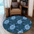 Hawaii Turtle Plumeria Blue Round Carpet - AH - Polynesian Pride