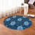 Hawaii Turtle Plumeria Blue Round Carpet - AH - Polynesian Pride