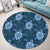 Hawaii Turtle Plumeria Blue Round Carpet - AH - Polynesian Pride