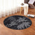 Hawaii Turtle Plumeria Coconut Tree Polynesian Round Carpet - Gray - AH - Polynesian Pride