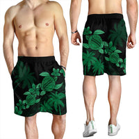 Hawaii Turtle Plumeria Coconut Tree Polynesian Men's Shorts - Green - AH - Polynesian Pride