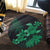 Hawaii Turtle Plumeria Coconut Tree Polynesian Round Carpet - Green - AH - Polynesian Pride