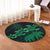 Hawaii Turtle Plumeria Coconut Tree Polynesian Round Carpet - Green - AH - Polynesian Pride