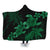 Hawaii Turtle Plumeria Coconut Tree Polynesian Hooded Blanket - Green - AH Hooded Blanket White - Polynesian Pride