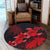 Hawaii Turtle Plumeria Coconut Tree Polynesian Round Carpet - Red - AH - Polynesian Pride