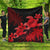 Hawaii Turtle Plumeria Coconut Tree Polynesian Premium Quilts - Red - AH Black - Polynesian Pride