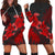 Hawaii Turtle Plumeria Coconut Tree Polynesian Hoodie Dress - Red - AH Black - Polynesian Pride