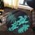 Hawaii Turtle Plumeria Coconut Tree Polynesian Round Carpet - Turquoise - AH - Polynesian Pride