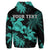 Custom Hawaii Turtle Plumeria Coconut Tree Polynesian Hoodie Turquoise - Polynesian Pride