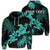 Custom Hawaii Turtle Plumeria Coconut Tree Polynesian Hoodie Turquoise Unisex Art - Polynesian Pride