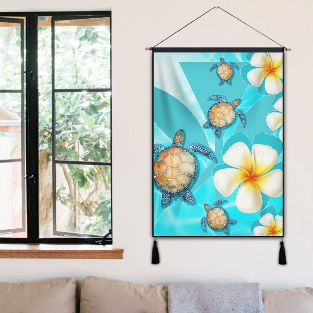 Hawaii Turtle Plumeria Kanaka Ocean Hanging Poster - AH - Polynesian Pride