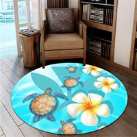 Hawaii Turtle Plumeria Kanaka Ocean Round Carpet - AH - Polynesian Pride