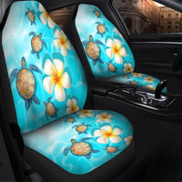 Hawaii Turtle Plumeria Ocean Car Seat Covers - AH - Polynesian Pride