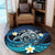 Hawaii Turtle Plumeria Polynesian Round Carpet - Mela Style - AH - Polynesian Pride