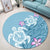 Hawaii Turtle Plumeria Polynesian Simple Round Carpet - AH - Polynesian Pride