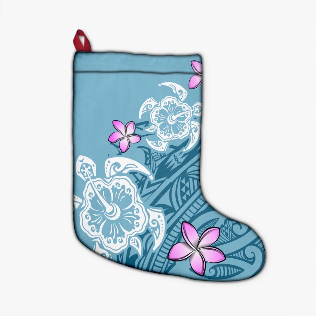 Hawaii Turtle Plumeria Polynesian Simple Christmas Stocking - AH Christmas Stocking 26 X 42 cm Black - Polynesian Pride