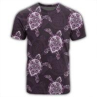 Hawaii Turtle Plumeria Violet T Shirt - Polynesian Pride