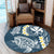 Hawaii Turtle Plumerian Polynesian Round Carpet - Sease Style - AH - Polynesian Pride