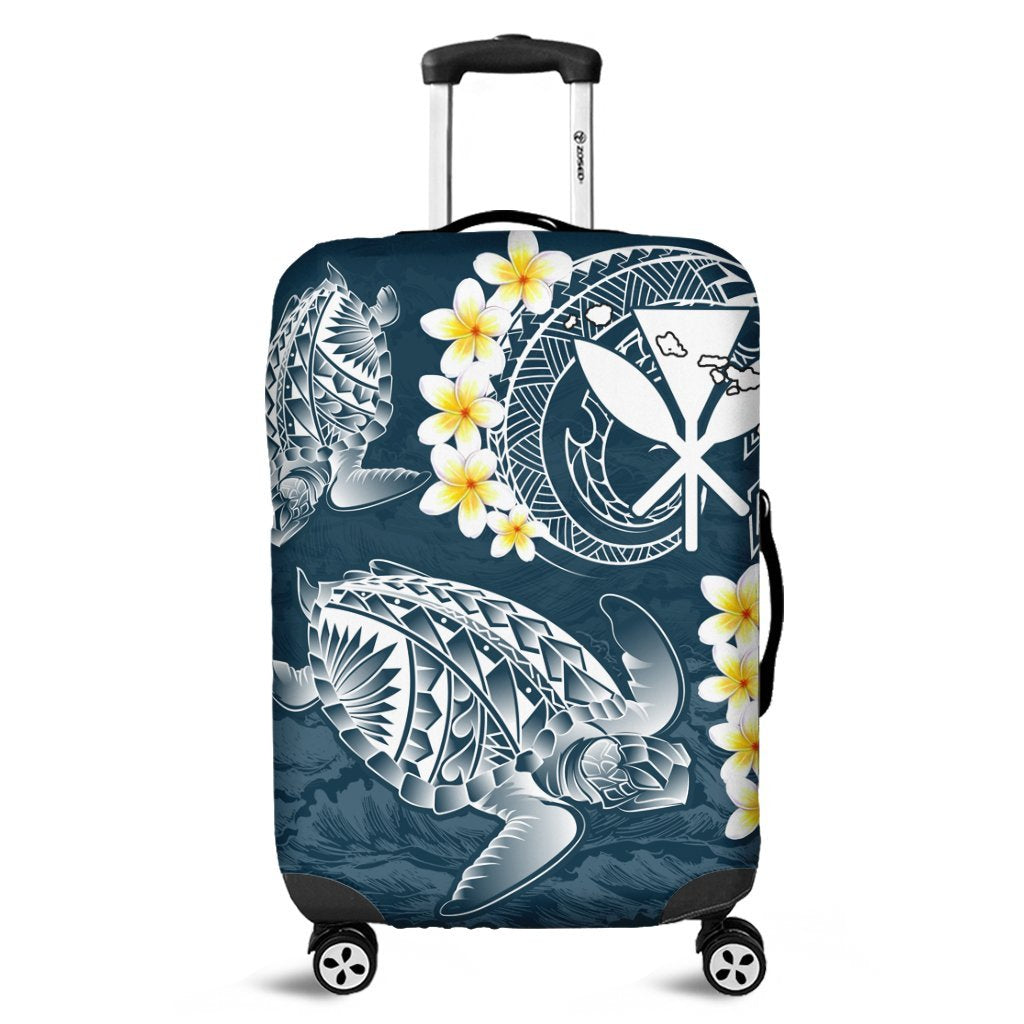 Hawaii Turtle Plumerian Polynesian Luggage Covers - Sease Style - AH Black - Polynesian Pride