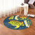 Hawaii Turtle Plumerian Polynesian Round Carpet - Sease Style - ver 2 - AH - Polynesian Pride