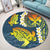 Hawaii Turtle Plumerian Polynesian Round Carpet - Sease Style - ver 2 - AH - Polynesian Pride