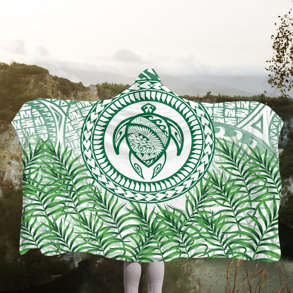 Hawaii Turtle Polyneian Palm Tree Leaf Hooded Blanket - AH - Polynesian Pride