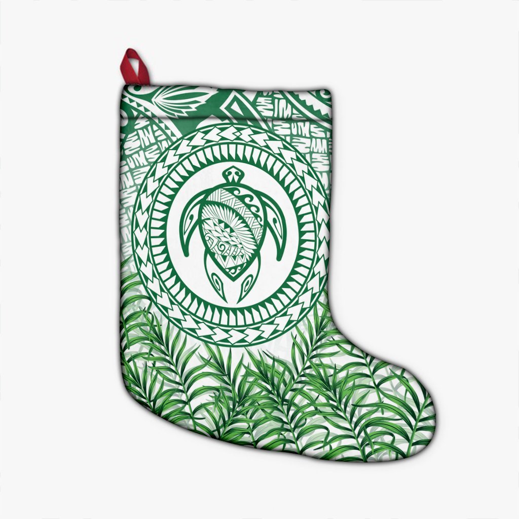 Hawaii Turtle Polyneian Palm Tree Leaf Christmas Stocking - AH Christmas Stocking 26 X 42 cm Black - Polynesian Pride