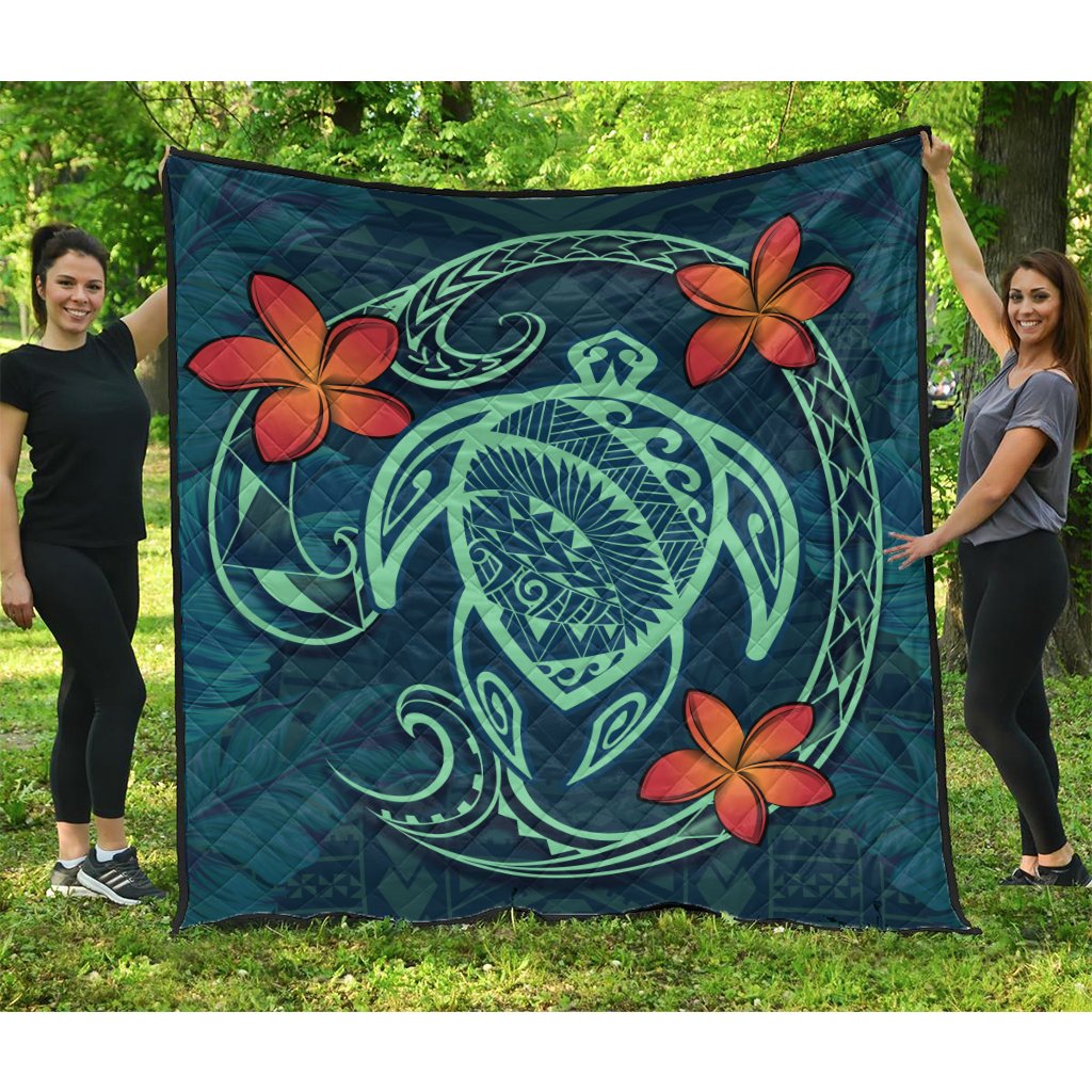 Hawaii Turtle Polynesia Tropical Premium Quilt - Tax Style - AH Blue - Polynesian Pride