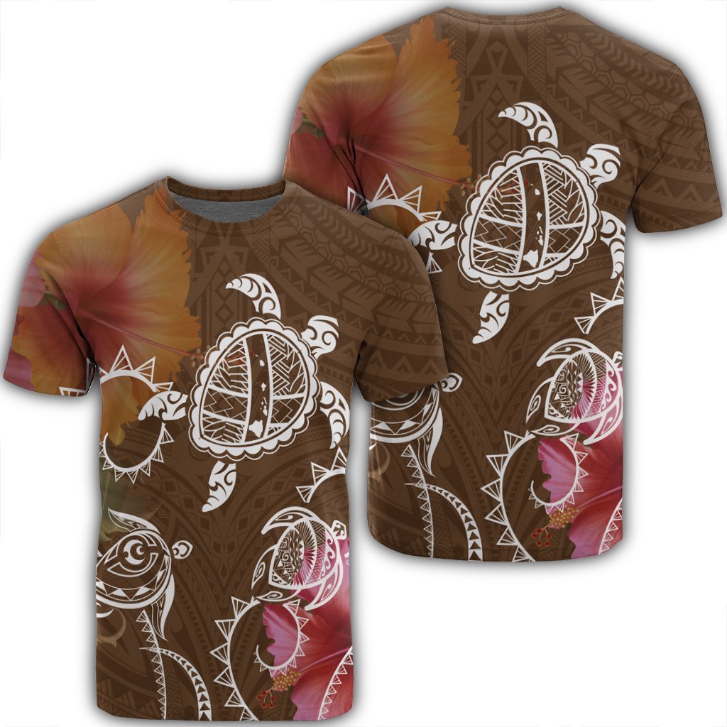 Hawaii Turtle Polynesian T Shirt Herd Style Unisex Black - Polynesian Pride