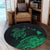 Hawaii Turtle Polynesian Map Plumeria Round Carpet Green - AH - Polynesian Pride