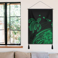 Hawaii Turtle Polynesian Map Plumeria Hanging Poster Green - AH - Polynesian Pride
