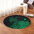 Hawaii Turtle Polynesian Map Plumeria Round Carpet Green - AH - Polynesian Pride