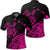 Hawaii Turtle Polynesian Map Plumeria Polo Shirt Pink Unisex Black - Polynesian Pride