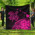 Hawaii Turtle Polynesian Map Plumeria Premium Quilts Pink - AH Black - Polynesian Pride