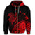 Hawaii Turtle Polynesian Map Plumeria Zip Hoodie Red - Polynesian Pride
