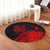 Hawaii Turtle Polynesian Map Plumeria Round Carpet Red - AH - Polynesian Pride