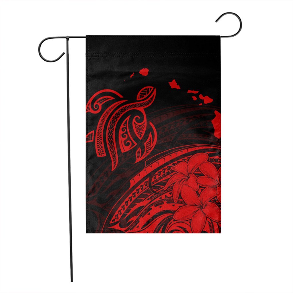 Hawaii Turtle Polynesian Map Plumeria Flag Red - AH - Polynesian Pride