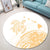 Hawaii Turtle Polynesian Map Plumeria White Background Round Carpet - AH - Polynesian Pride