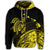 Hawaii Turtle Polynesian Map Plumeria Yellow Zip Hoodie - Polynesian Pride