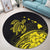 Hawaii Turtle Polynesian Map Plumeria Yellow Round Carpet - AH - Polynesian Pride