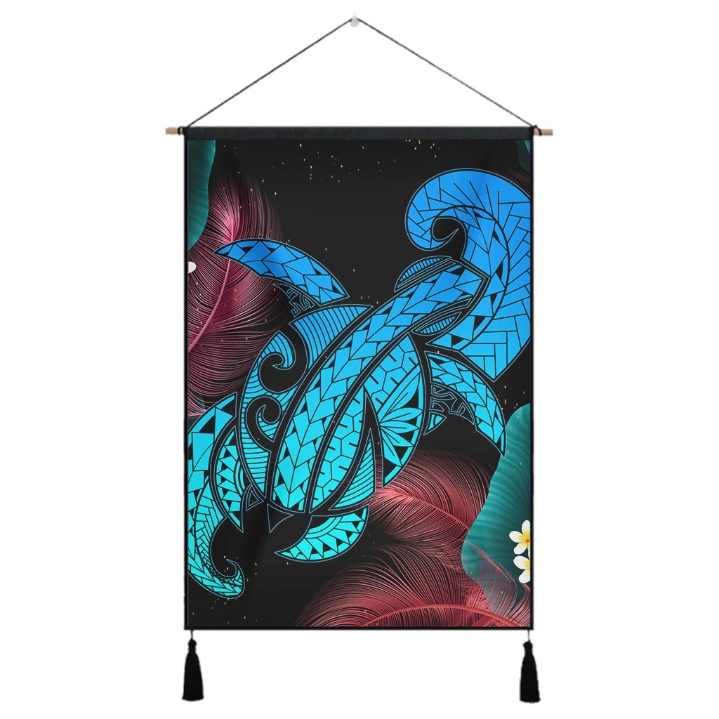 Hawaii Turtle Polynesian Tropical Hanging Poster - Ghia Style - AH Hanging Poster Cotton And Linen - Polynesian Pride