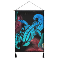 Hawaii Turtle Polynesian Tropical Hanging Poster - Ghia Style - AH Hanging Poster Cotton And Linen - Polynesian Pride