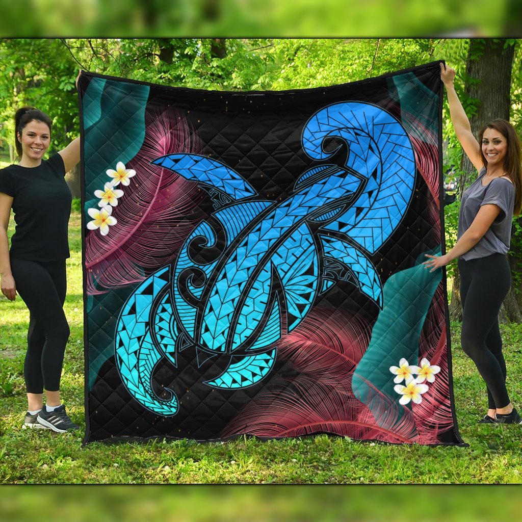 Hawaii Turtle Polynesian Tropical Premium Quilts - Ghia Style - AH Black - Polynesian Pride