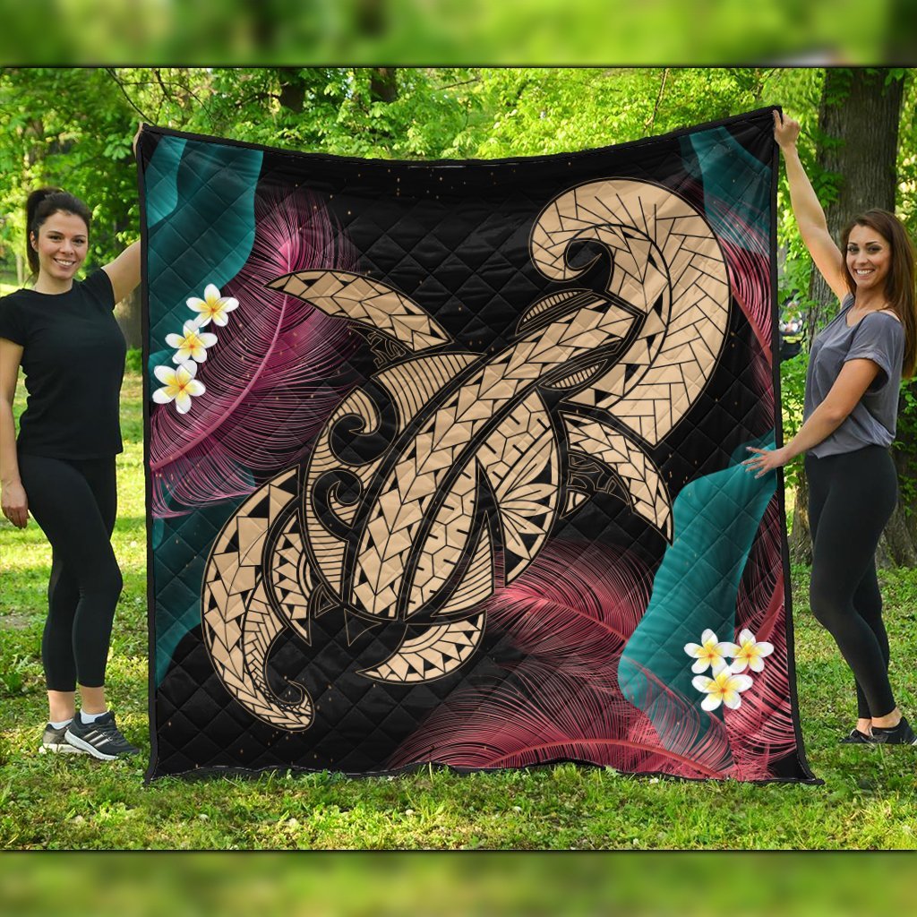 Hawaii Turtle Polynesian Tropical Premium Quilts - Ghia Style Gold - AH Black - Polynesian Pride